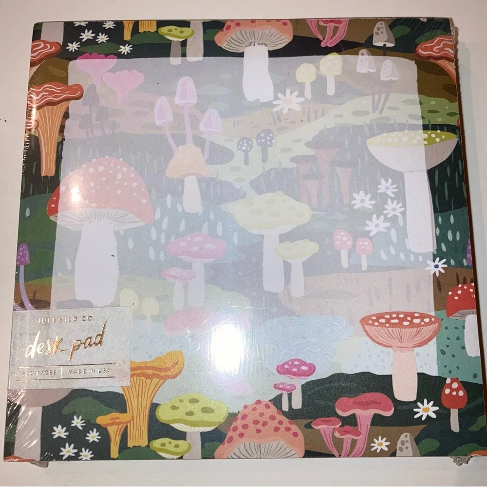 Idlewild Co Mushroom Jumbo Desk Pad 200 Pages Whimsical Fairy Office Stationery